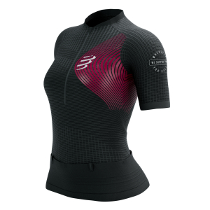 Trail Postural SS Top - Dames - Black/Persian Red