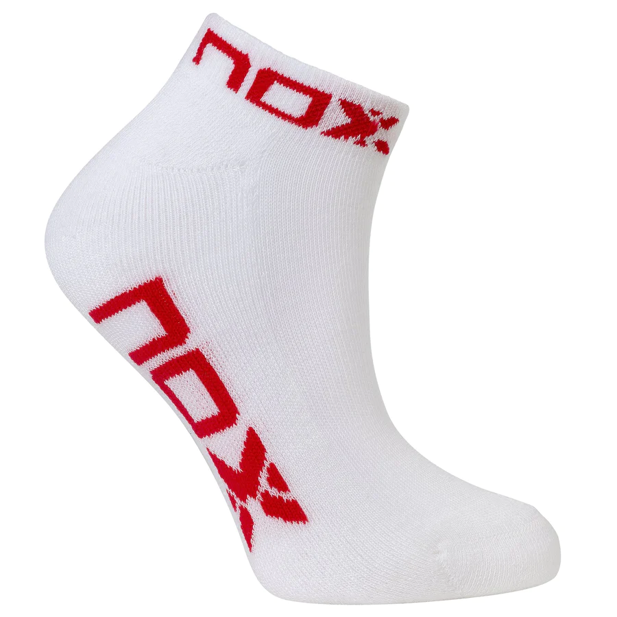 WOMEN ANKLE LENGTH SOCKS WHITE WITH RED LOGO