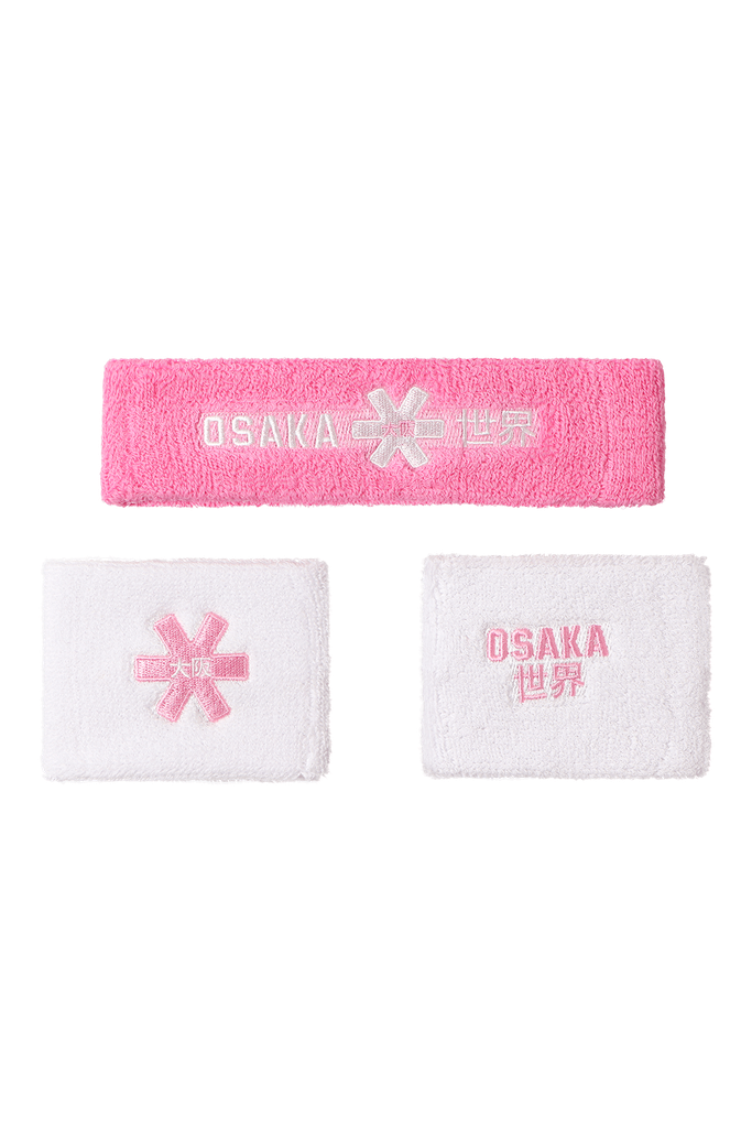 Osaka - Sweatband Set Begonia Pink-White