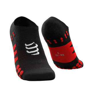 No Show Socks - Black/Red